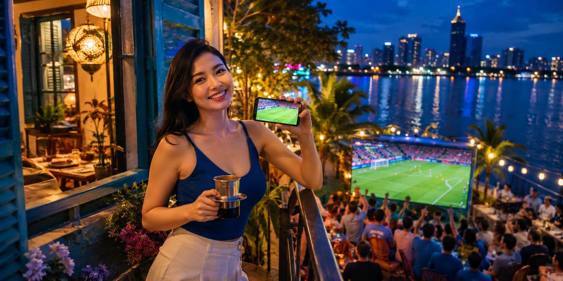 Người hâm mộ bóng đá xem kèo và đặt cược tại quán cà phê Thành phố Hồ Chí Minh