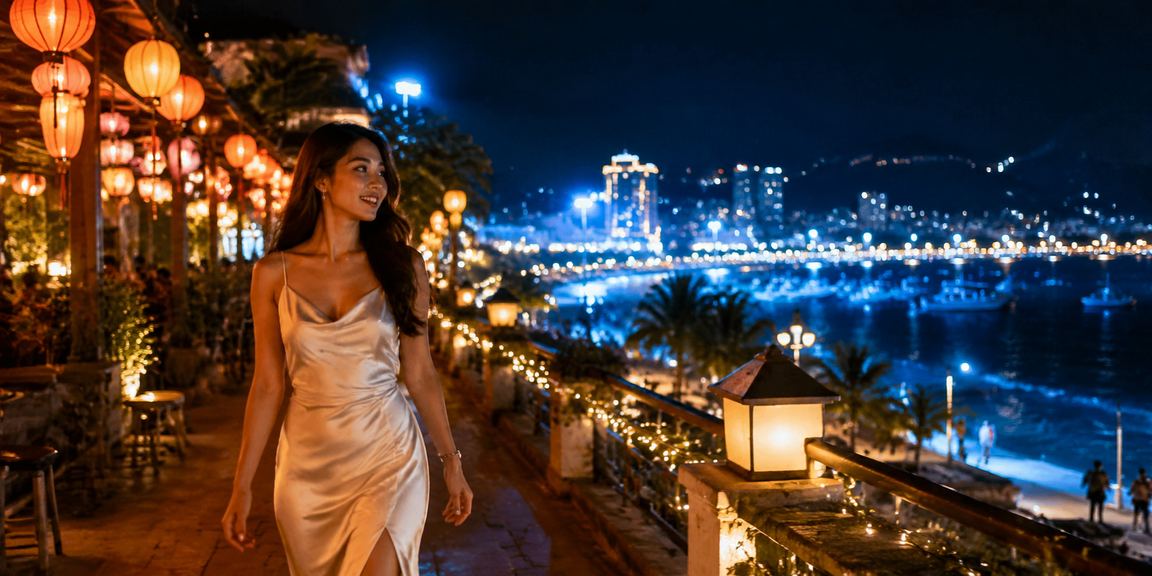 Không khí giải trí casino và cá cược tại chợ đêm Quy Nhơn rực rỡ ánh đèn